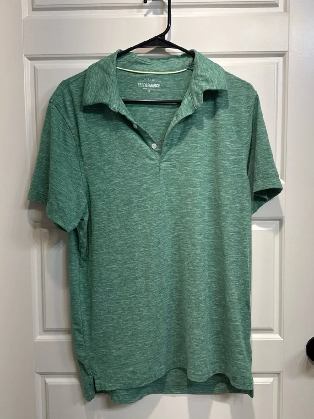 J. Crew Heathered Sage Green Performance Polo
